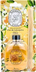 Giorno Casa, Difusor de fragrância para casa perfumada e aromatizada (Aromatizador de varetas), Aroma Flor de Laranjeira, 150ml, Laranja