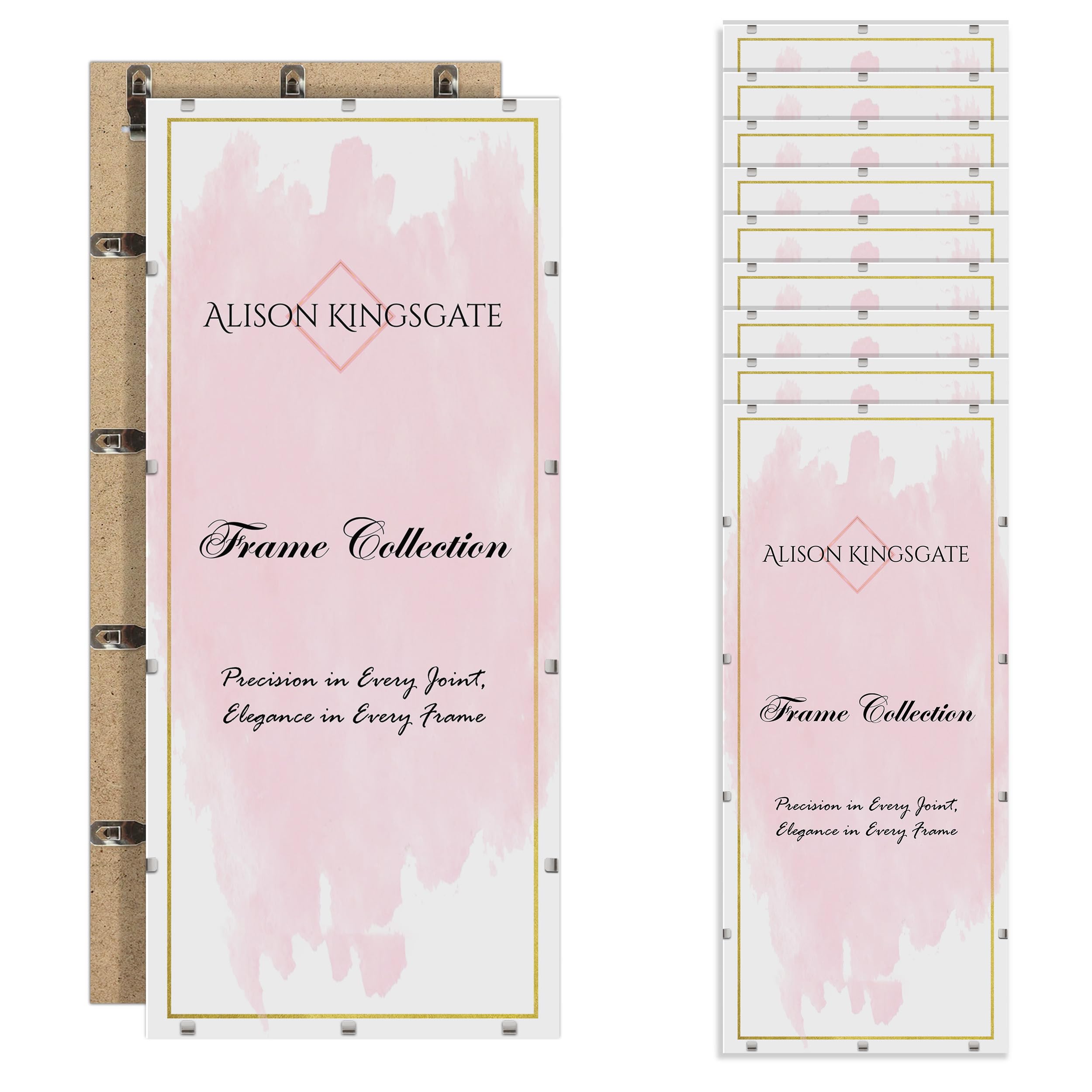 Alison Kingsgate 36X18 Clip Frame (Pack of 10)- Frameless Picture Frame with Shatter-Resistant Perspex & Sturdy MDF Back- Borderless Clip Photo Frame for Posters, Certificates, Art & Wall Decor — image 1