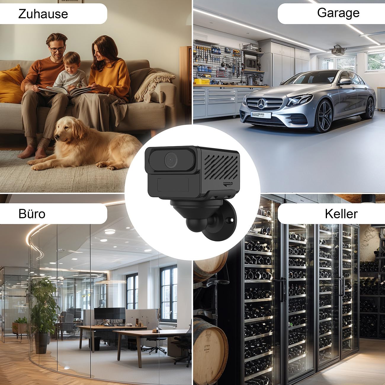 7links microcamera: Set di 2 Mini telecamere IP 2K, IPC-910, Wifi dual band, visione notturna (camera con batteria, telecamera di sorveglianza a batteria, SD)