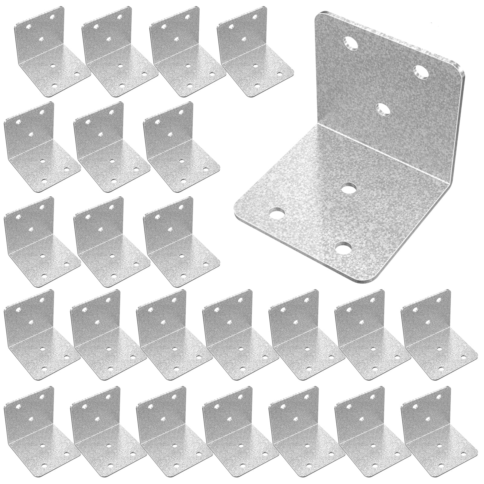 40 staffe angolari in acciaio inox, 5,1 x 5,1 cm L per legno, resistente 90 gradi, staffa angolare in metallo per mobili in legno, sedie da letto (5,1 x 5,1 cm)