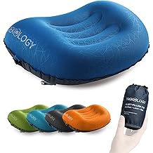 TREKOLOGY Ultralight Inflatable Camping Travel Pillow - ALUFT 2.0 Compressible, Compact, Comfortable, Ergonomic Inflating Pillows for Neck &amp; Lumbar Support While Camp, Hiking, Backpacking