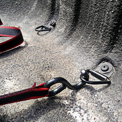 Miniatura 6 de OwnMy Paquete de 5 ganchos de anclaje de amarre de carga, anillos en V negros resistentes, anillos forjados, anillo de amarre forjado, capacidad de