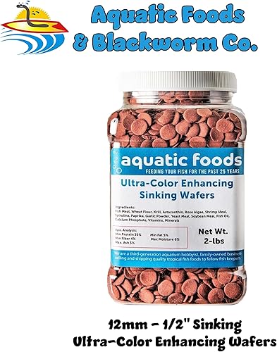 Miniatura 2 de Aquatic Foods Inc. Obleas pequeñas de hundimiento de 12 pulgada para peces de fondo, camarones, caracoles, cangrejos, cangrejos de río, todos los