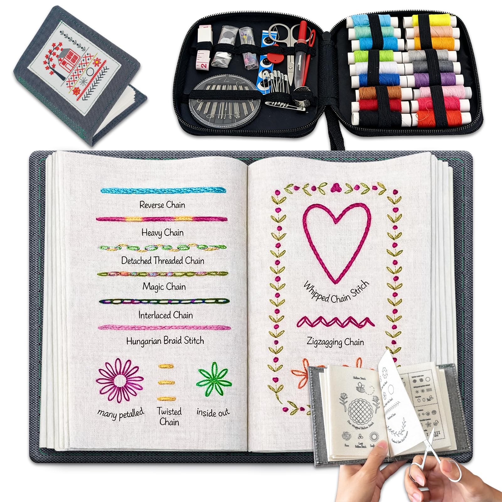 Livre de points de broderie et coffret d'initiation à offrir aux passionnés