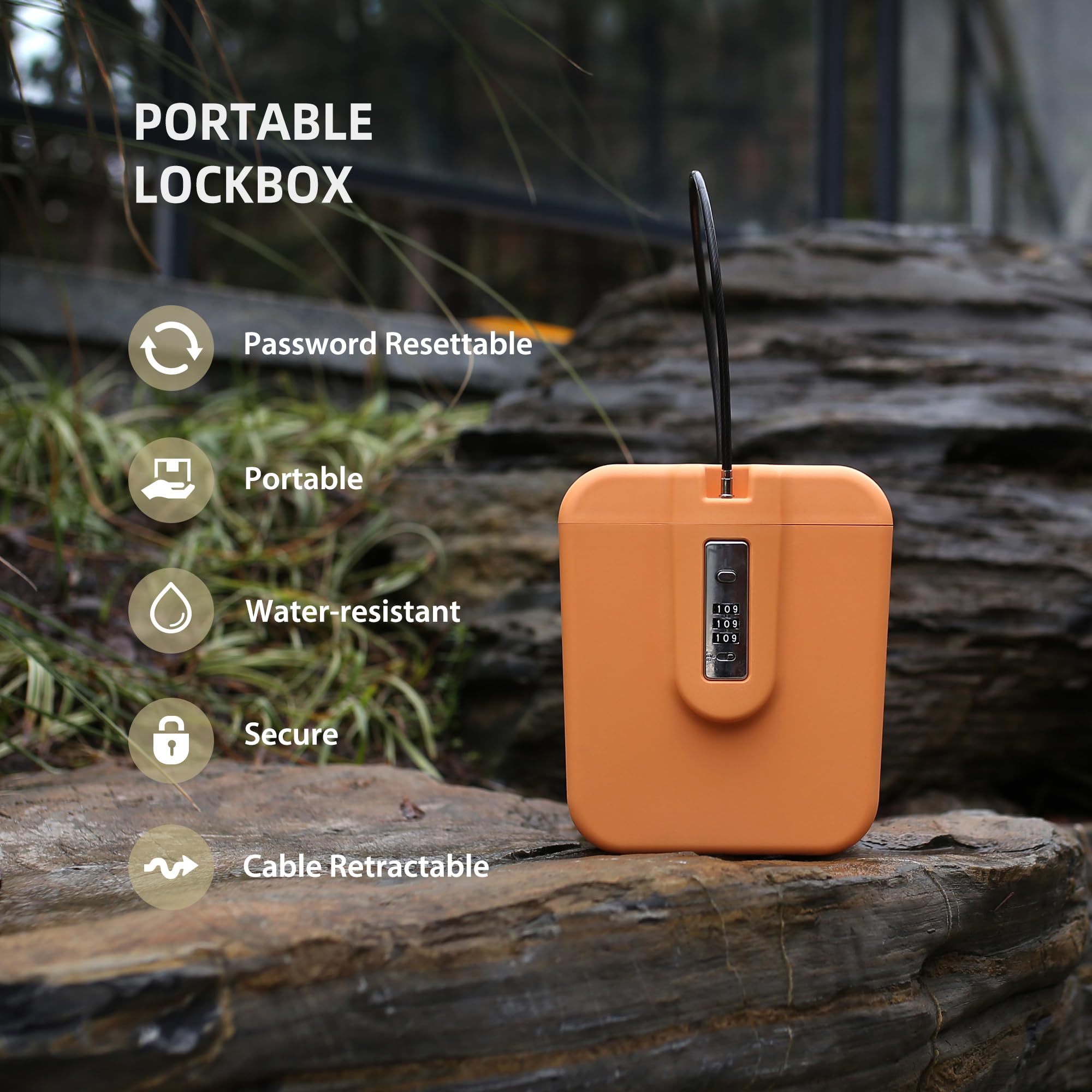 UP Security Lock Box with Combination Lock for Beach Vacation Essentials Small Portable Safe for Travel Cruise - Image 3