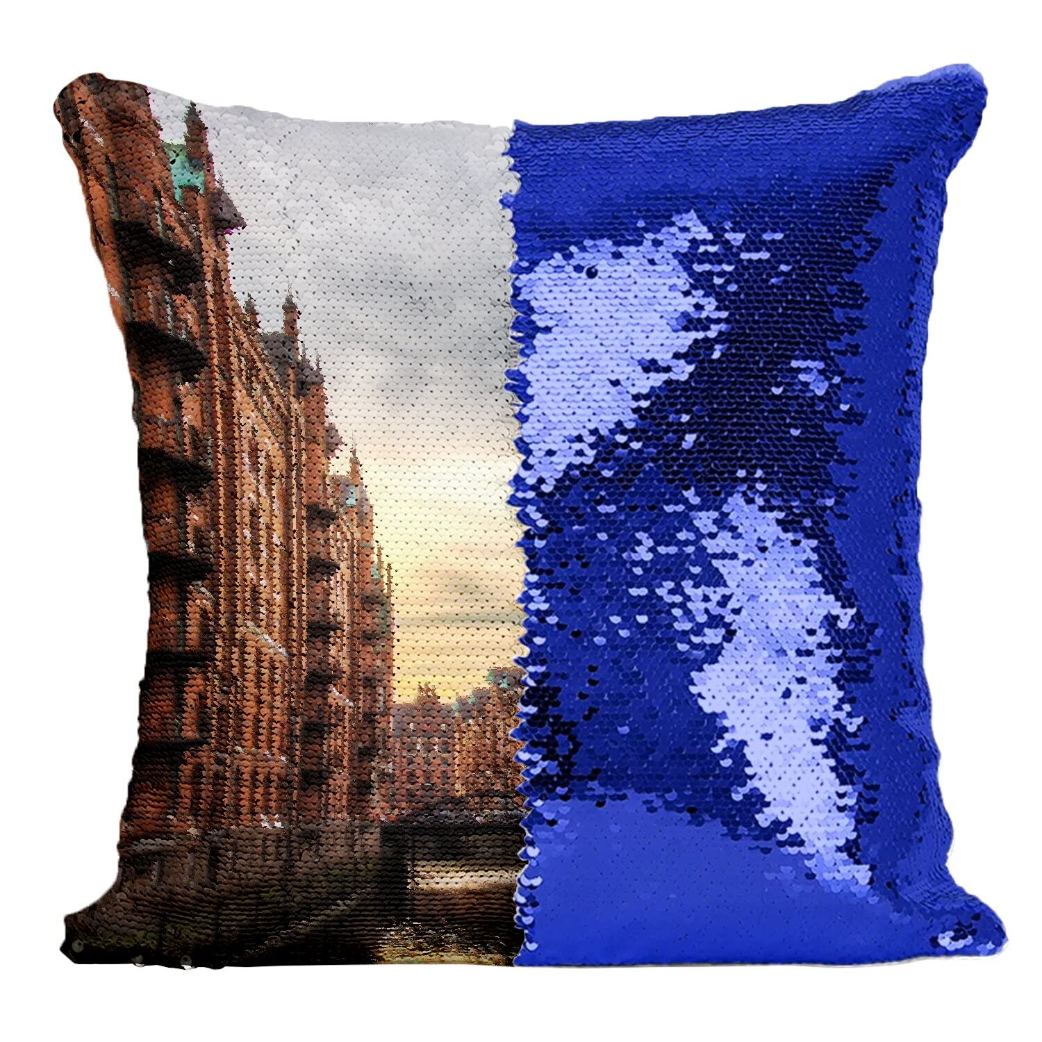 Coussin paillettes bleu housse sequin Fabulous Allemagne décoration maison originale