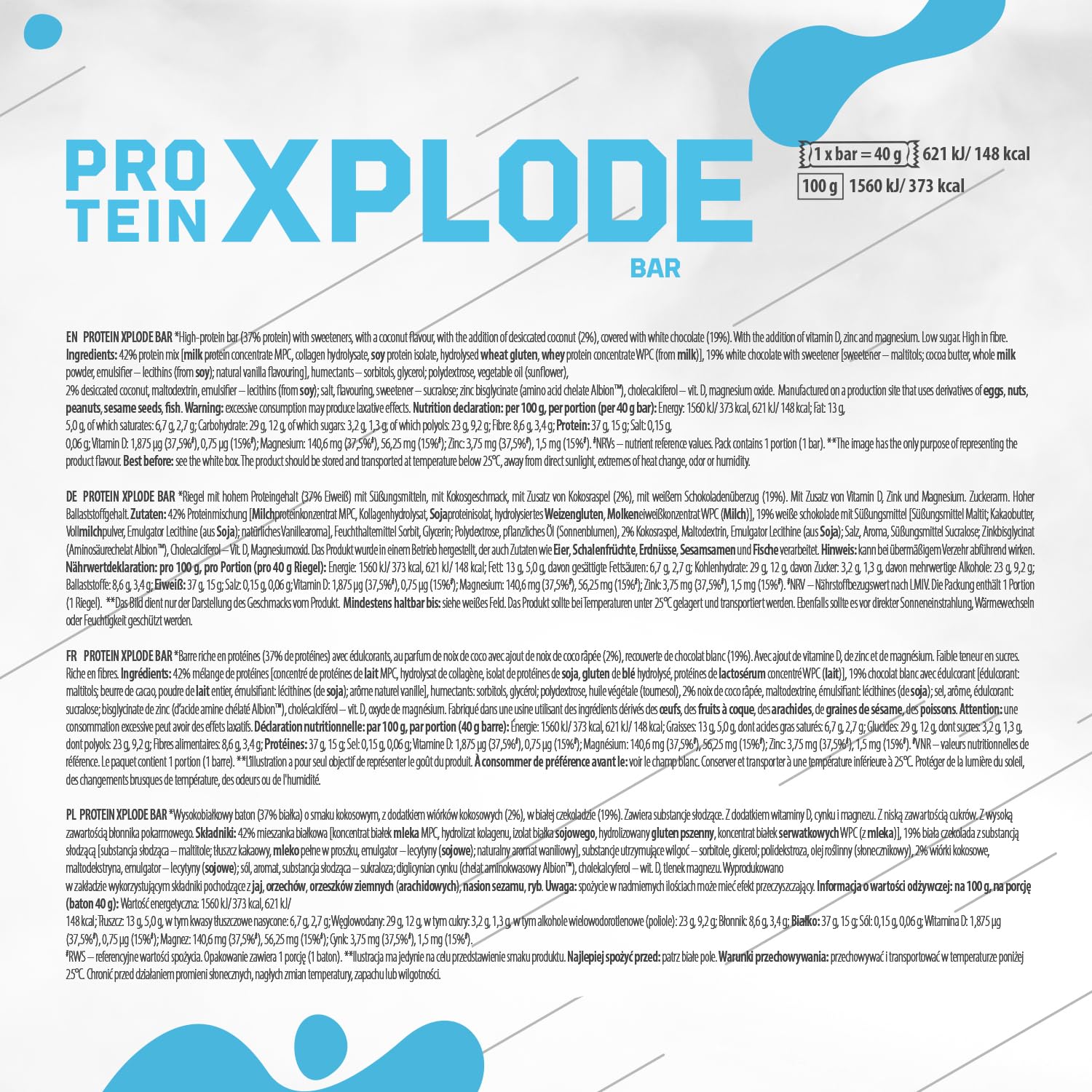 Olimp Protein Xplode Bar 25x40g Noix de Coco