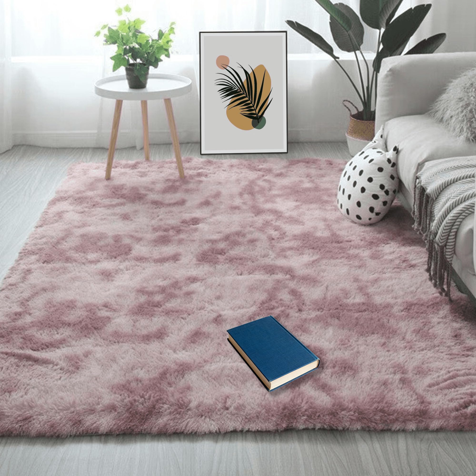 Moquette chambre lavable rose pourpre pour éliminer les tapis glissants