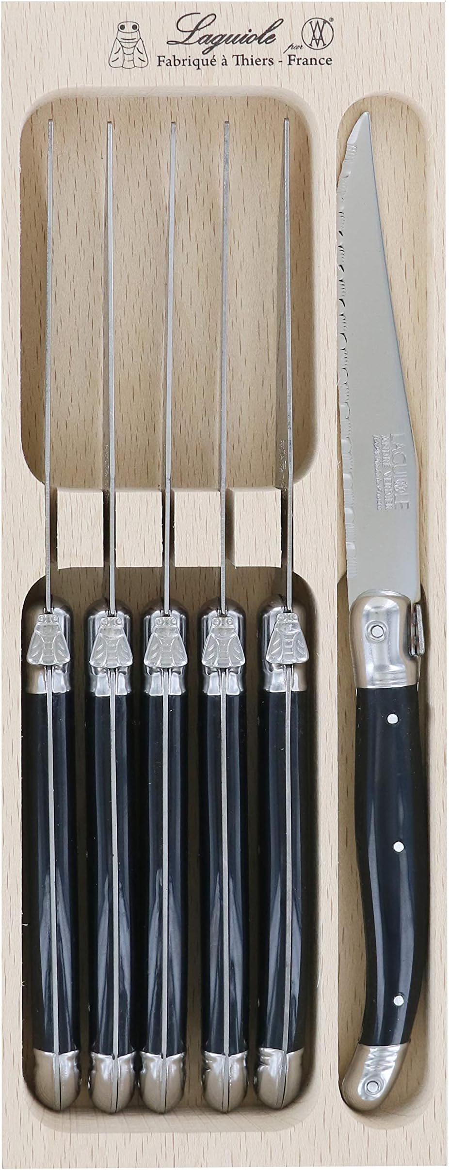 Laguiole Andre Verdier Debutant 6 Piece Steak Knife Set