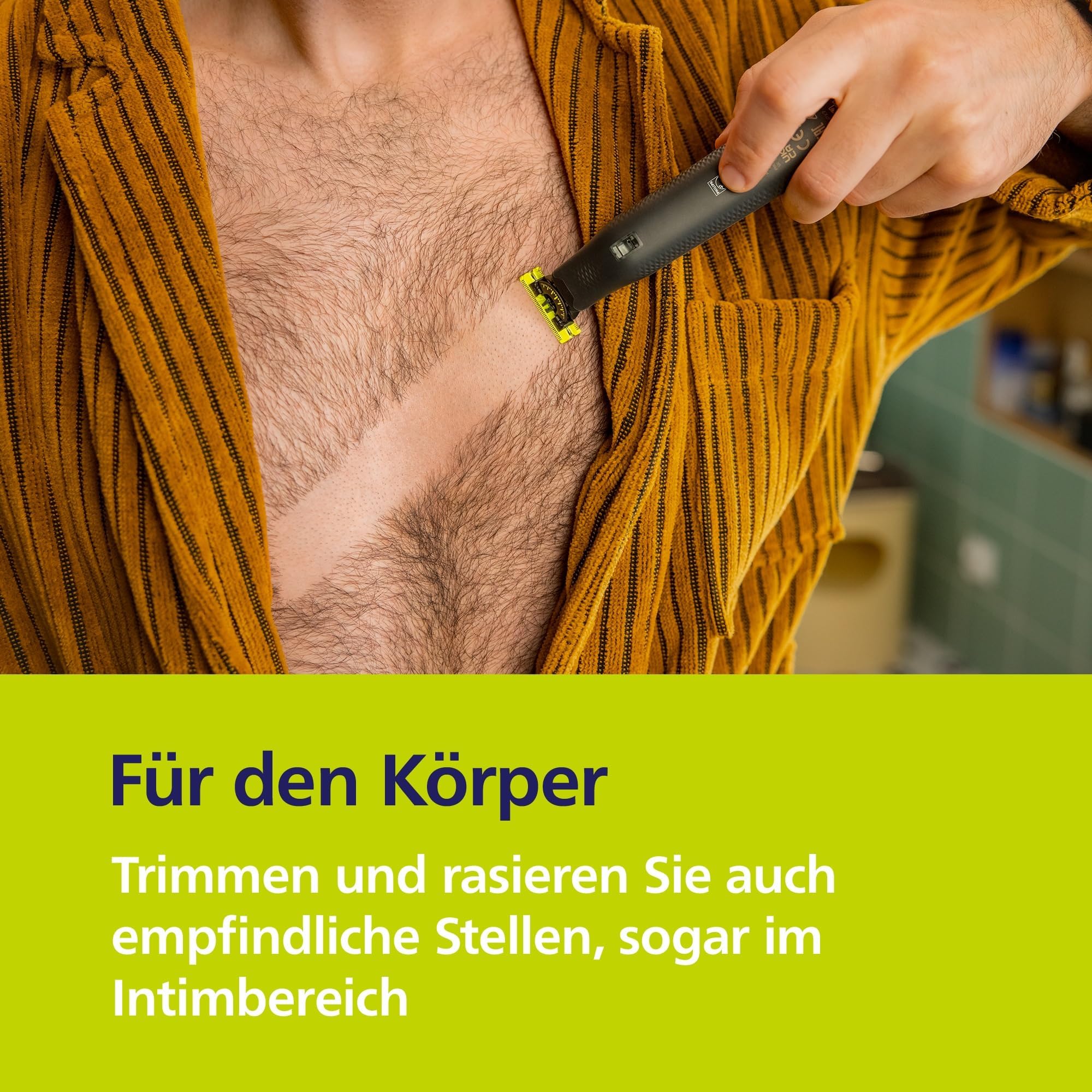 PHILIPS OneBlade Pro 360 Face & Body - elektrischer Rasierer, Trimmer & Bodygroomer, 2x 360 Klingen, Präzisionskamm, 2x Körperaufsätze, Reisetasche, Ladestation, für Gesicht & Körper (QP6652/30)