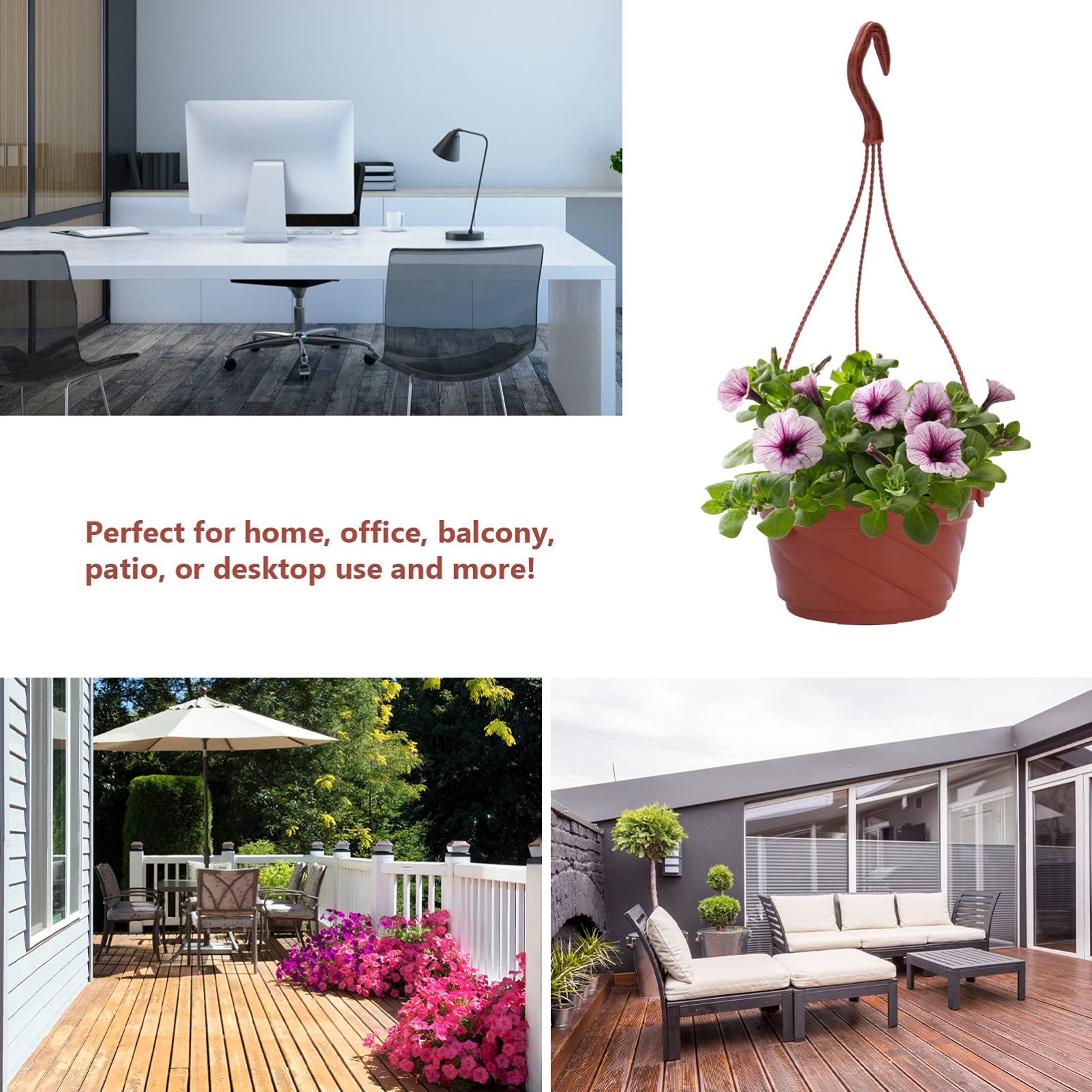 Healvian 10 Stück Hängende Blumentöpfe Aus Kunststoff 17cm Rund Balkon Pflanzenampel Hängepflanzgefäß Für Sukkulenten Und Kleine Blumen Innen Außen Dekoration
