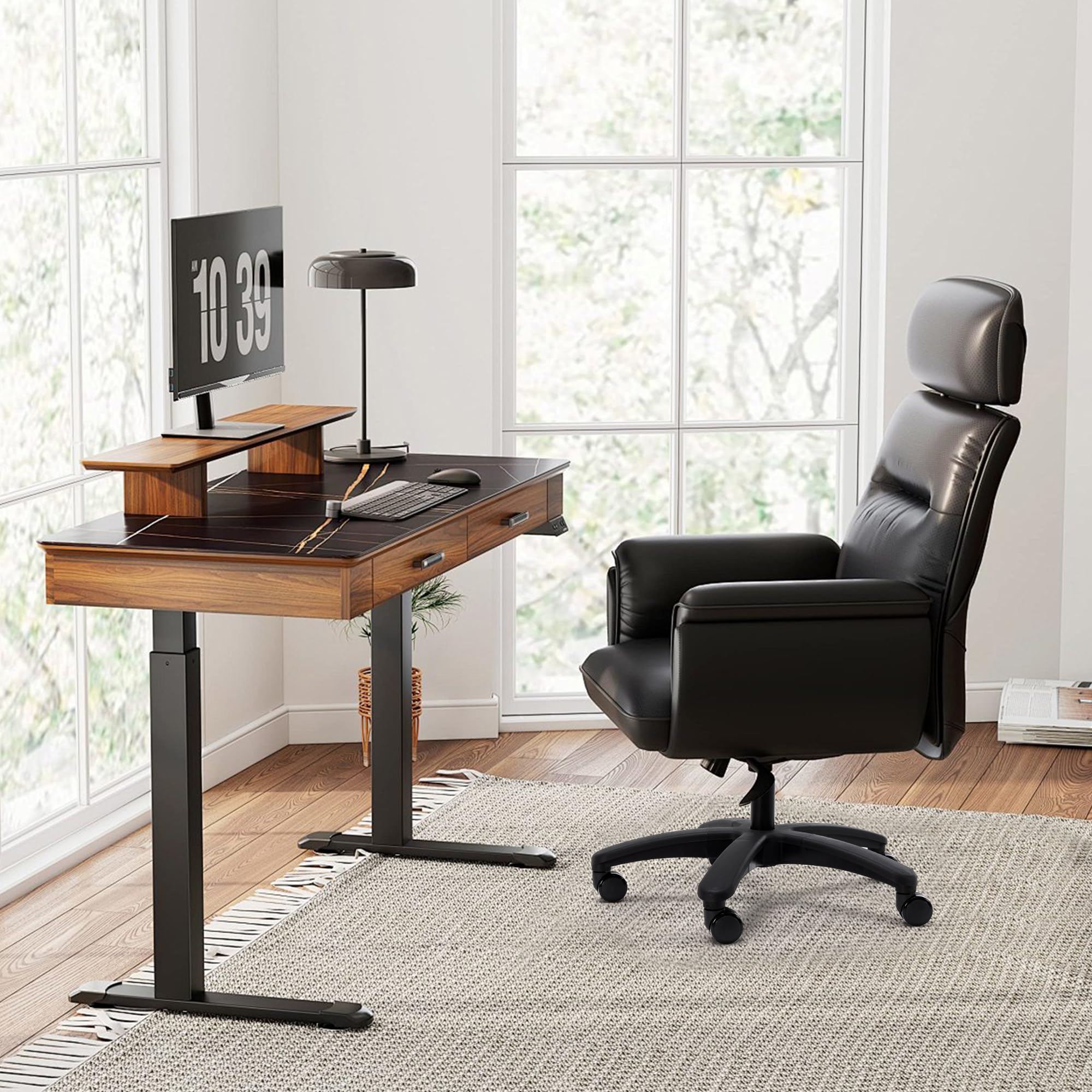 Frassie Base di ricambio per sedia da ufficio in nylon con 5 rotelle, 71 cm, resistente, colore: nero