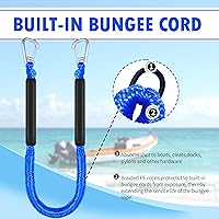 Vista 7 de Líneas de muelle elástico de 4 pies para barco, cuerdas de amarre de muelle, dos ganchos (azul, 4 pies)