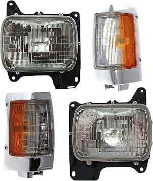 Corner Light Left Right Side for Nissan D21 1990-1994 | Clear & Amber Lens, Kit, OE# 18-1810-32 18-1811-32 B601001G10, Direct Fit