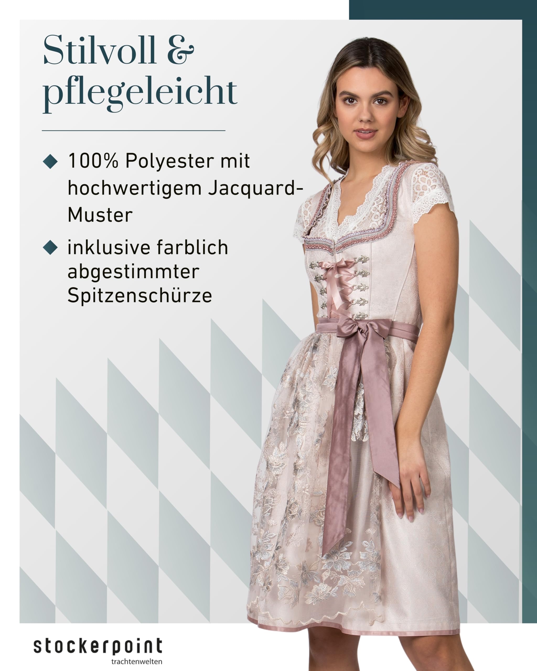 Stockerpoint Damen Lacey Midi Dirndl (1er Pack)