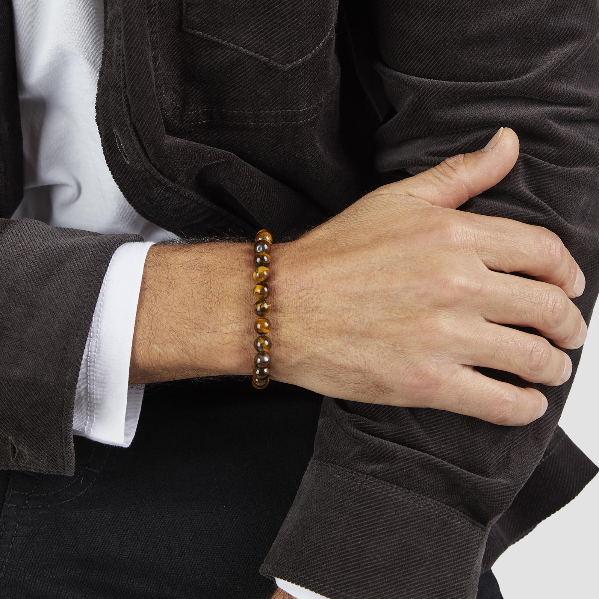 s.Oliver Herren Schmuck – Armband aus Beads mit Edelstahldetail – Klassisch, Stilvoll und Maskulin – Perfekte Geschenkidee