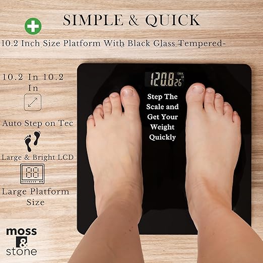 Báscula de Baño Digital Moss & Stone Negro 400 lb miniatura 2