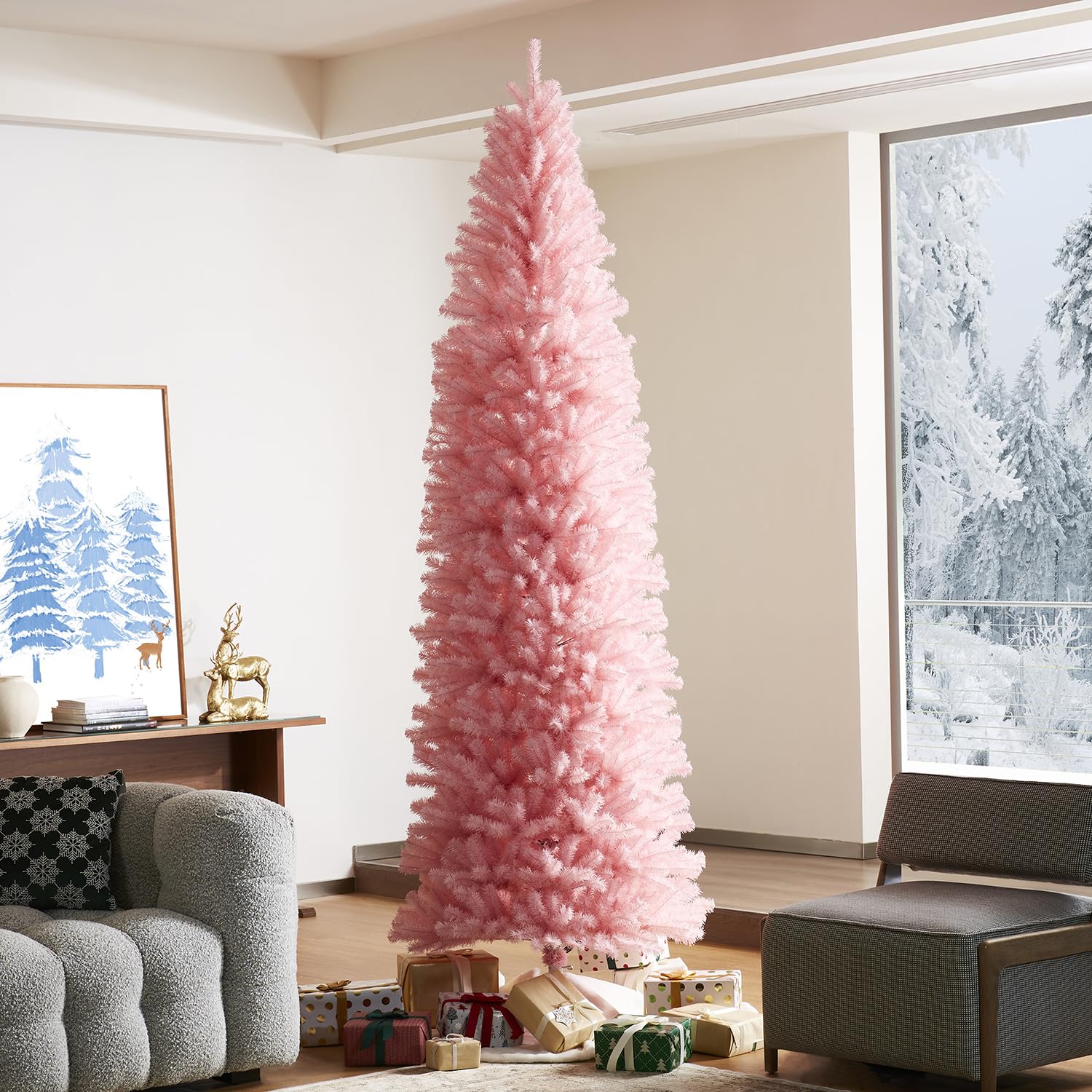 Amazon.com: Glitzhome 9ft Pink Pencil Tinsel Artificial Christmas