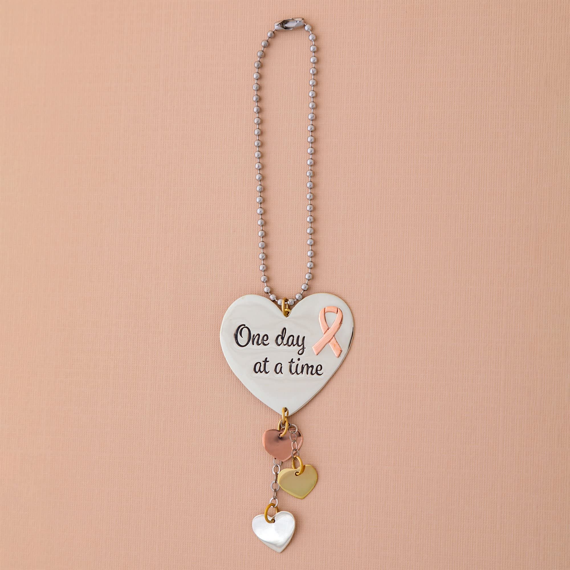 Far Fetched Pink Ribbon One Day at a Time Car Charm