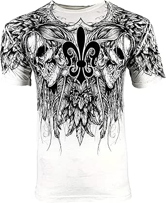 Txt Act Promise Camiseta De Hombre Xtreme Couture By Affliction - Diseño Ensign Con Estilo Tatuaje, Motero Y MMA | 100% Algodón Camiseta Affliction Motera