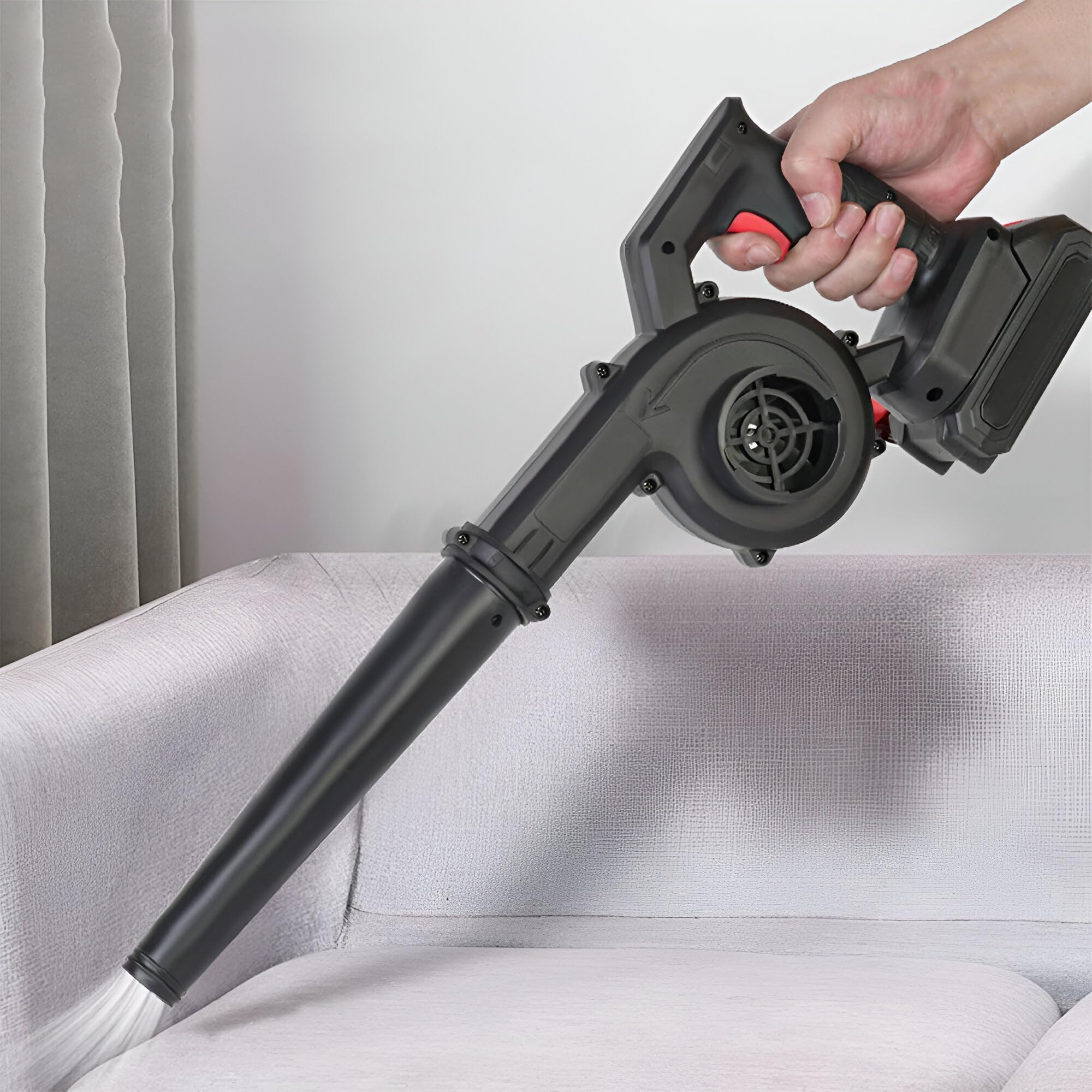 Soffiatore Aspiratore 2 in 1 48V Senza Fili con Doppia Batteria, Elettrico Potente e Leggero per Giardino, Terrazza e Garage