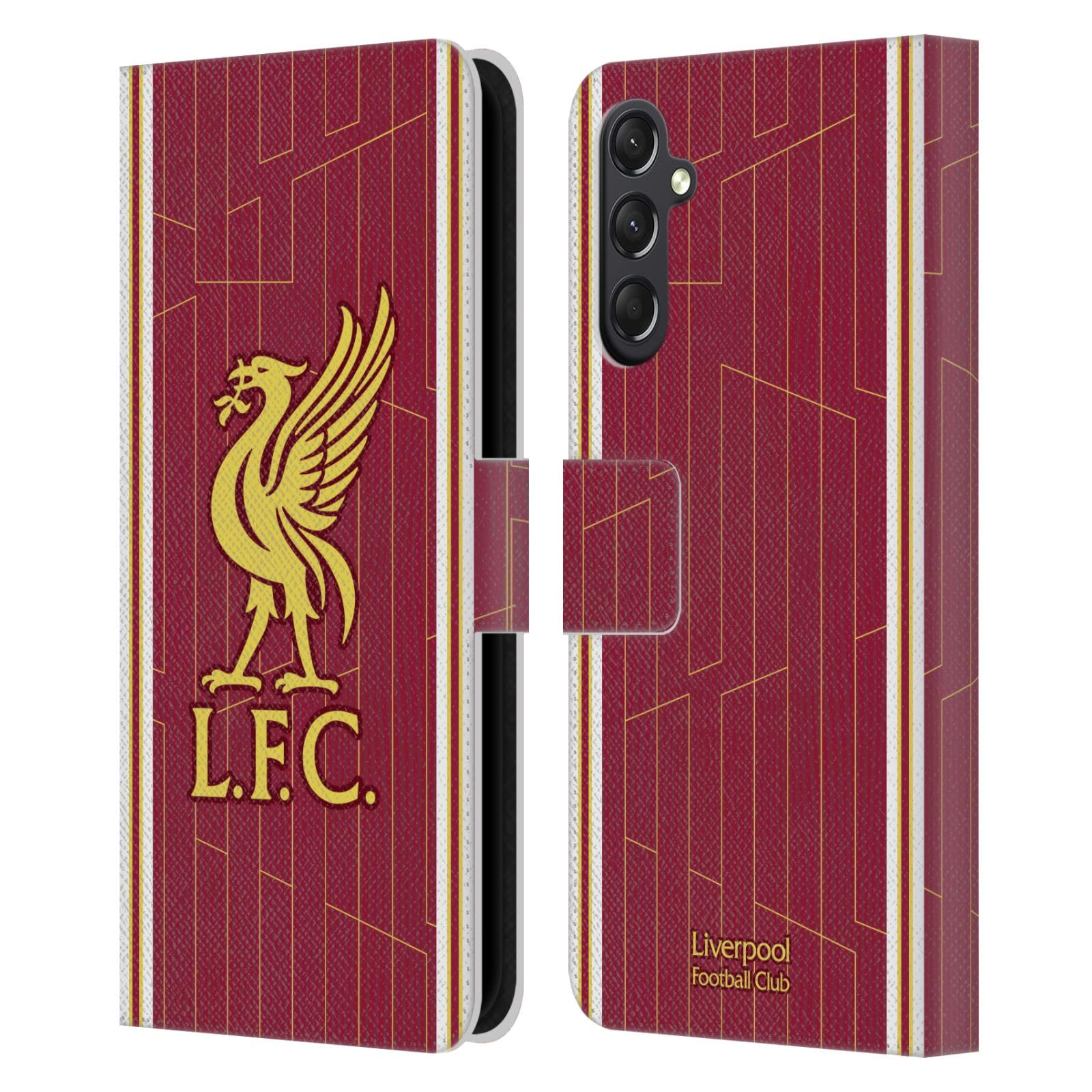 Head Case Designs Officially Licensed Liverpool Football Club Home Kit 2024/25 Leather Wallet Case Compatible With Samsung Galaxy A24 4G / M34 5G