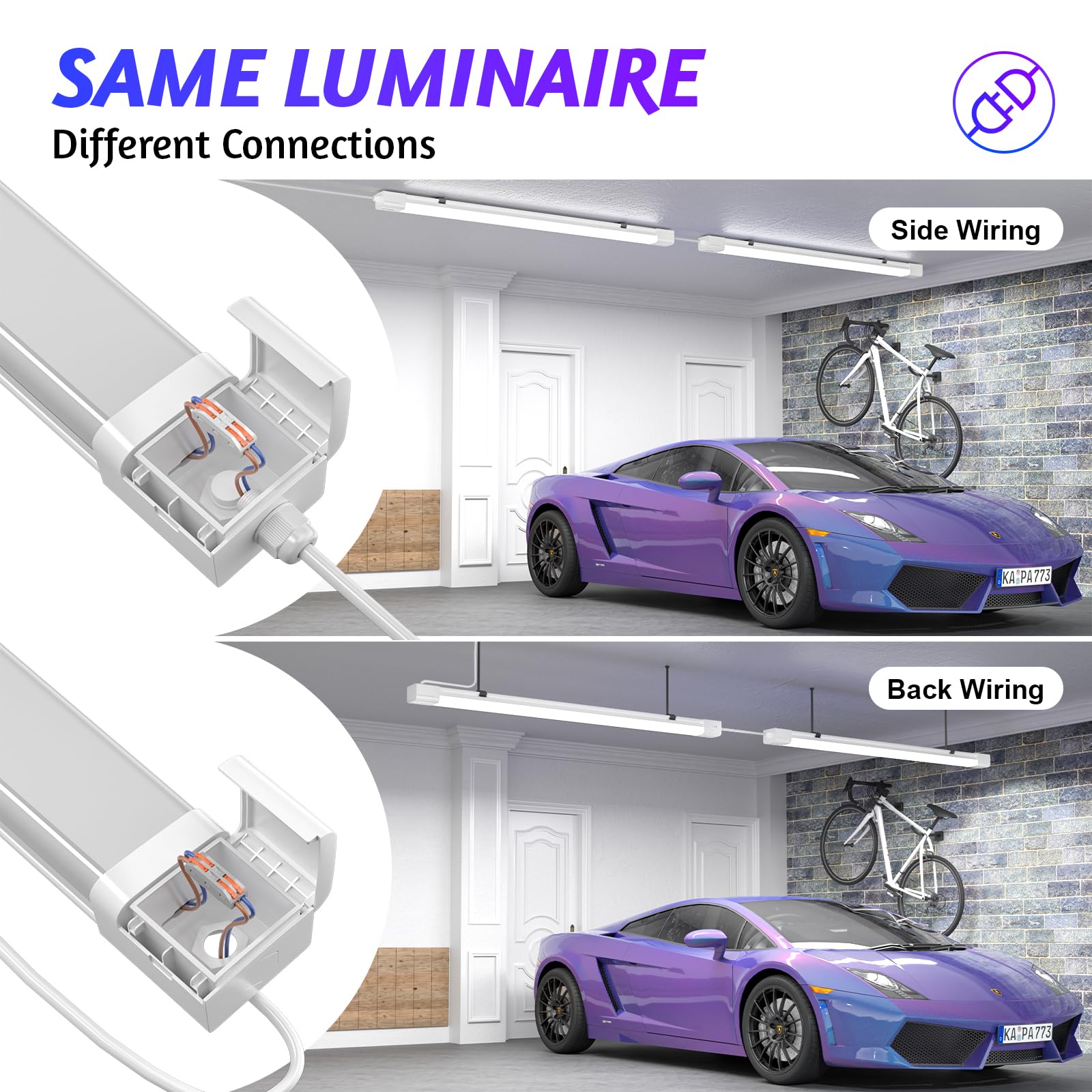 2 Stück Feuchtraumleuchte LED 120CM, Kellerlampe 36W 3600LM, GaragenLampe Kaltweiss 5000K, Röhre Lampe IP66 Wasserfest, Werkstattlampe Deckenleuchte Hell, Feuchtraum Leuchte für garage Werkstatt Kelle