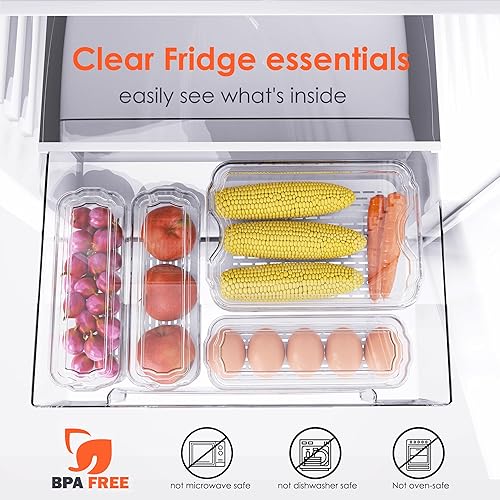 Miniatura 2 de Organizadores y almacenamiento de refrigerador, paquete de 10 cubos organizadores transparentes para congelador con tapas para cocina, despensa,