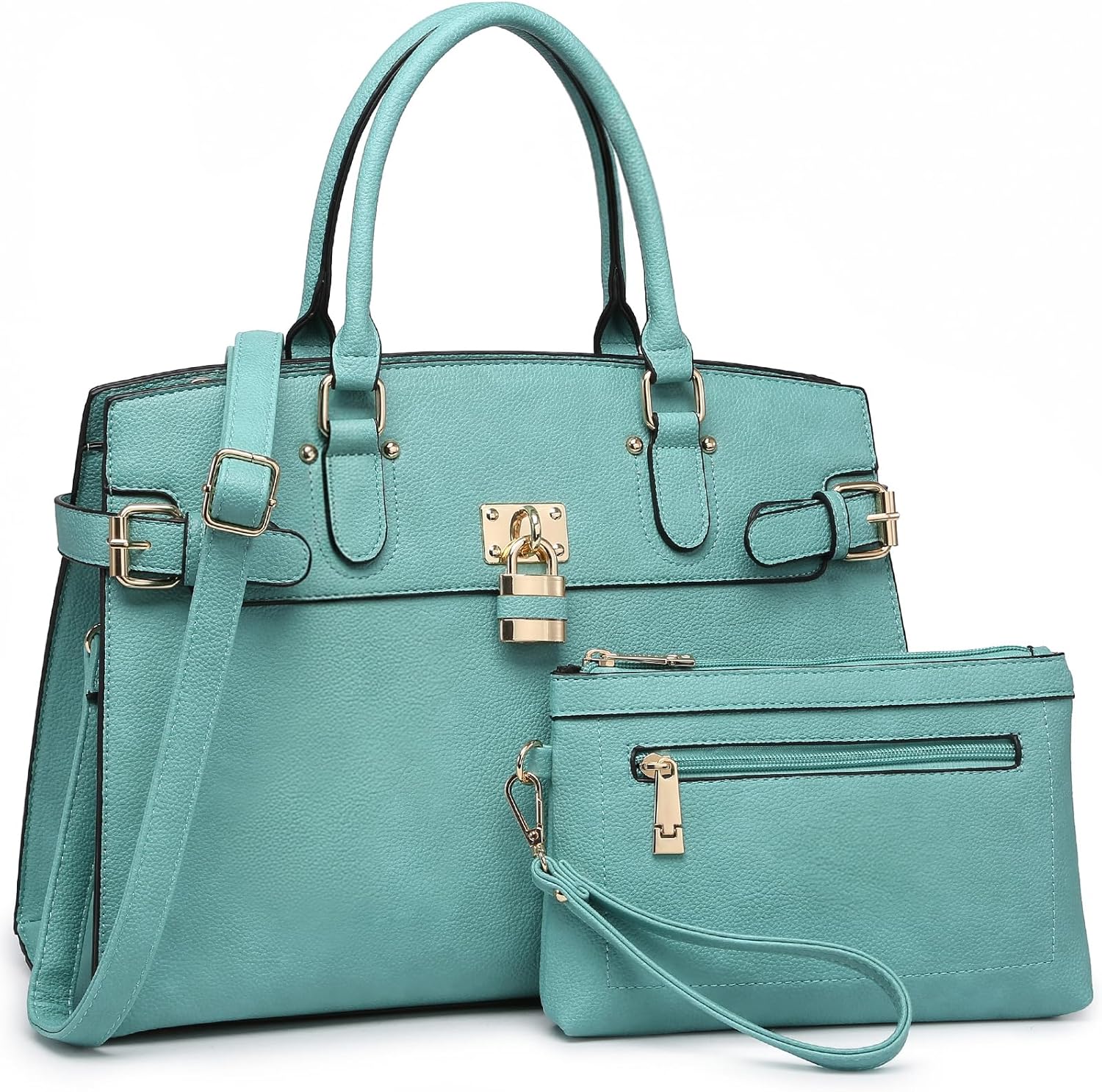 Women Handbags and Purses Fashion Satchel Work Tote Bags Top Handle Shoulder Purses with Matching Wristlet