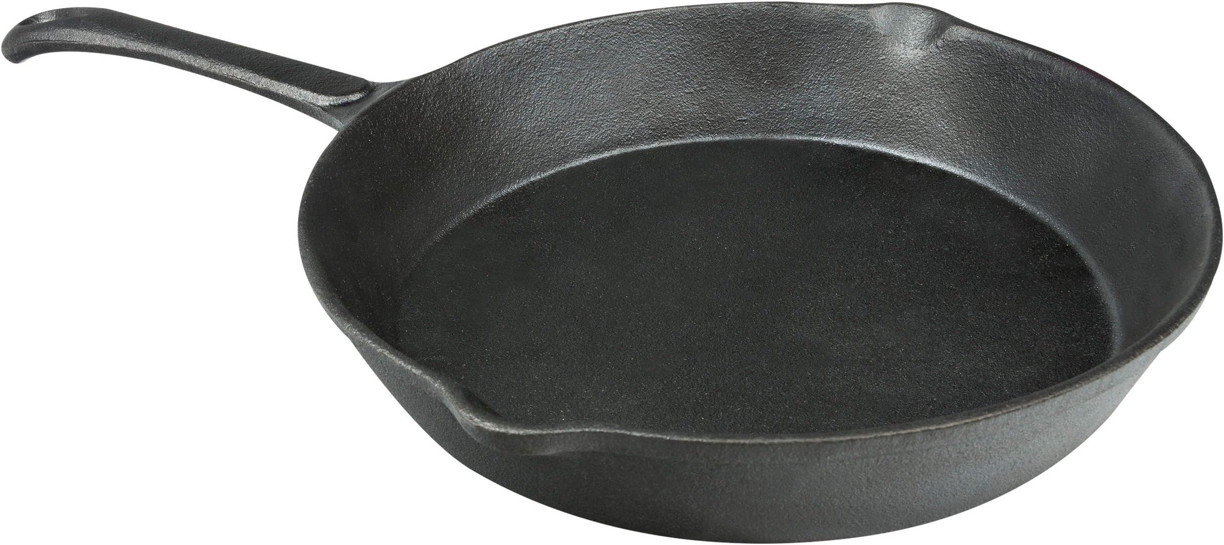 CampAir Ø 19 cm Round Iron Cast Frying Pan with Handle - Black