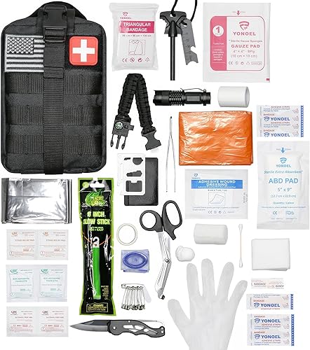 Miniatura 11 de EMT 1st 73 Piezas Kit Mini de Primeros Auxilios de Emergencia Bolsa con 23 Artículos Únicos y Manta de Emergencia, Kit de Primeros Auxilios para