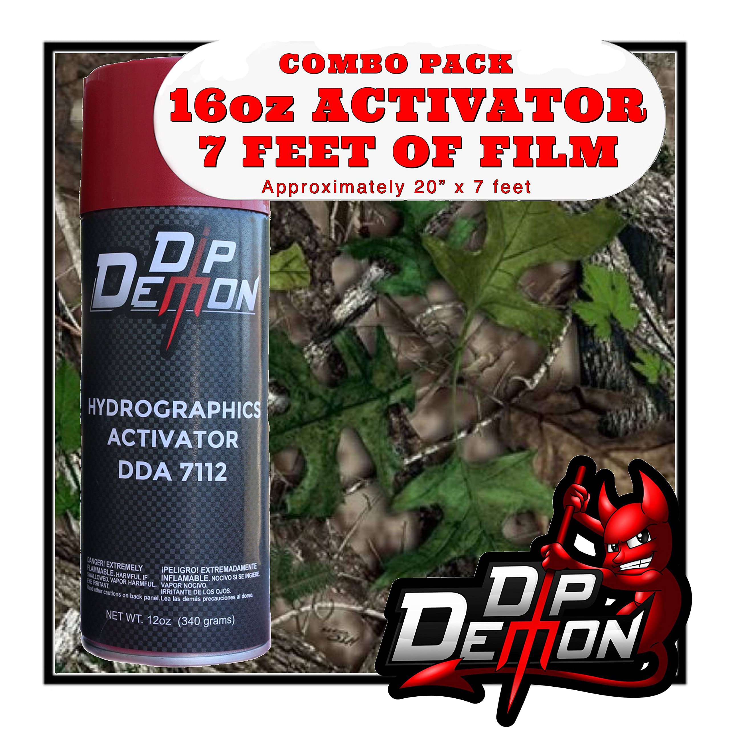 Hydrographic Film Activator Combo Kit True Timber HTC Green Camo Hydro Dipping 16oz Dip Demon
