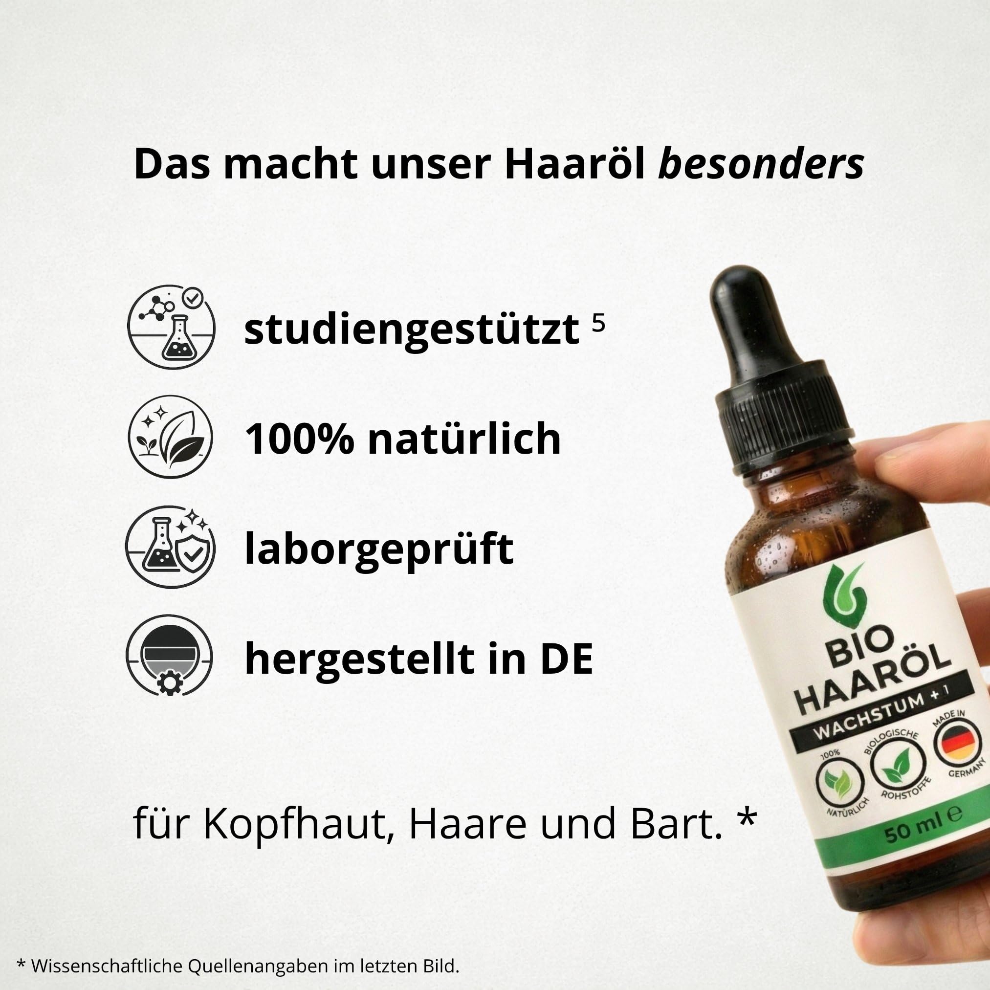 Premium BIO Haaröl Wachstum+¹ von Seifenfreund | Pflege für voller, dichter & gesünder wirkendes Haar | mit Schwarzkümmelöl, Rosmarinöl, Kürbiskernöl, Rizinusöl & mehr