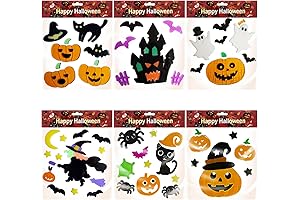 Witches, Ghosts, Pumpkins Oh My! Halloween Gel Clings Decorations