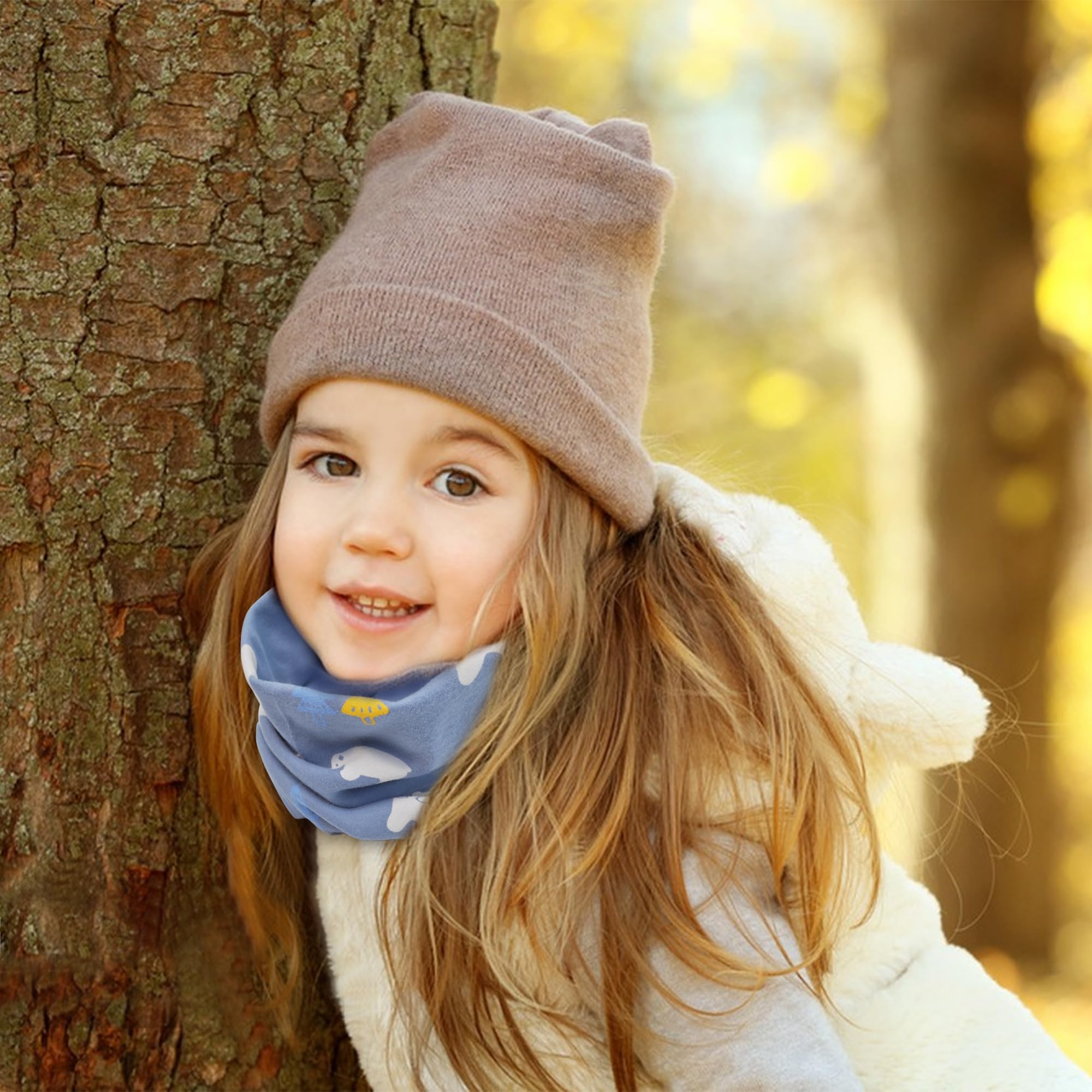 YMIFEEY 4 Pezzi Scaldacollo Bambino Cotone scaldacollo Sciarpa Bambini Scaldacollo Cotone Bambina Bambino Scalda Collo Bambini Multifunzione di Protezione per Bambini Ragazze e Ragazzi
