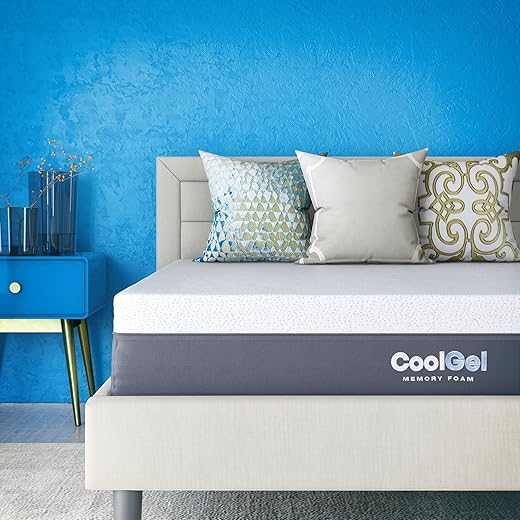 Classic Brands Cool Gel Chill Memory Foam 14-Inch Mattress with 2 Pillows |CertiPUR-US Certified |Bed-in-a-Box, Queen