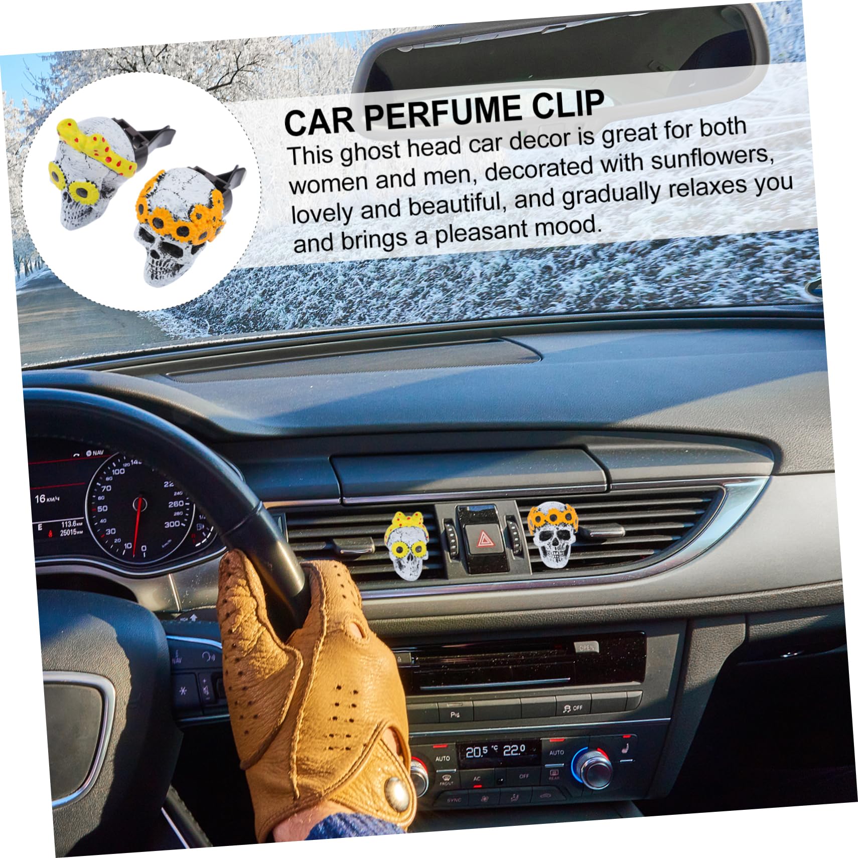GLEAVI 4sets Clip Fantasma Per Auto Decorazioni Per Ventilazione Con Profumo Accessori Per Interni Auto Elegante e Resistente Per Coprire Odori Sgradevoli