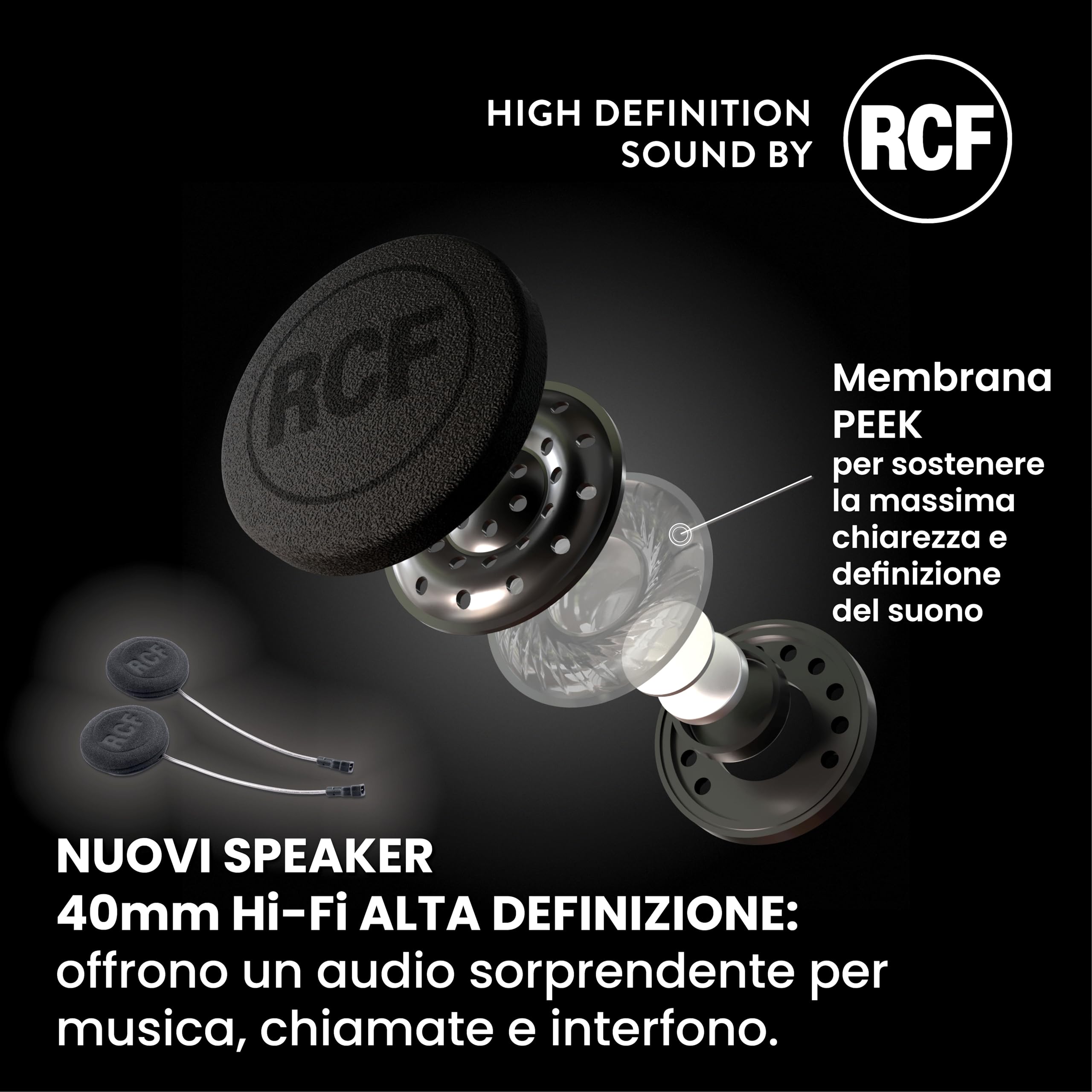 Midland - Interfono Moto Bluetooth + Mesh R1 Mesh Singolo, Auricolari Casco Moto Waterproof IPX6, Portata 500m, 23H, Audio RCF, Stereo Background, Compatibile TFT e Radio FM, 6 Persone Conference