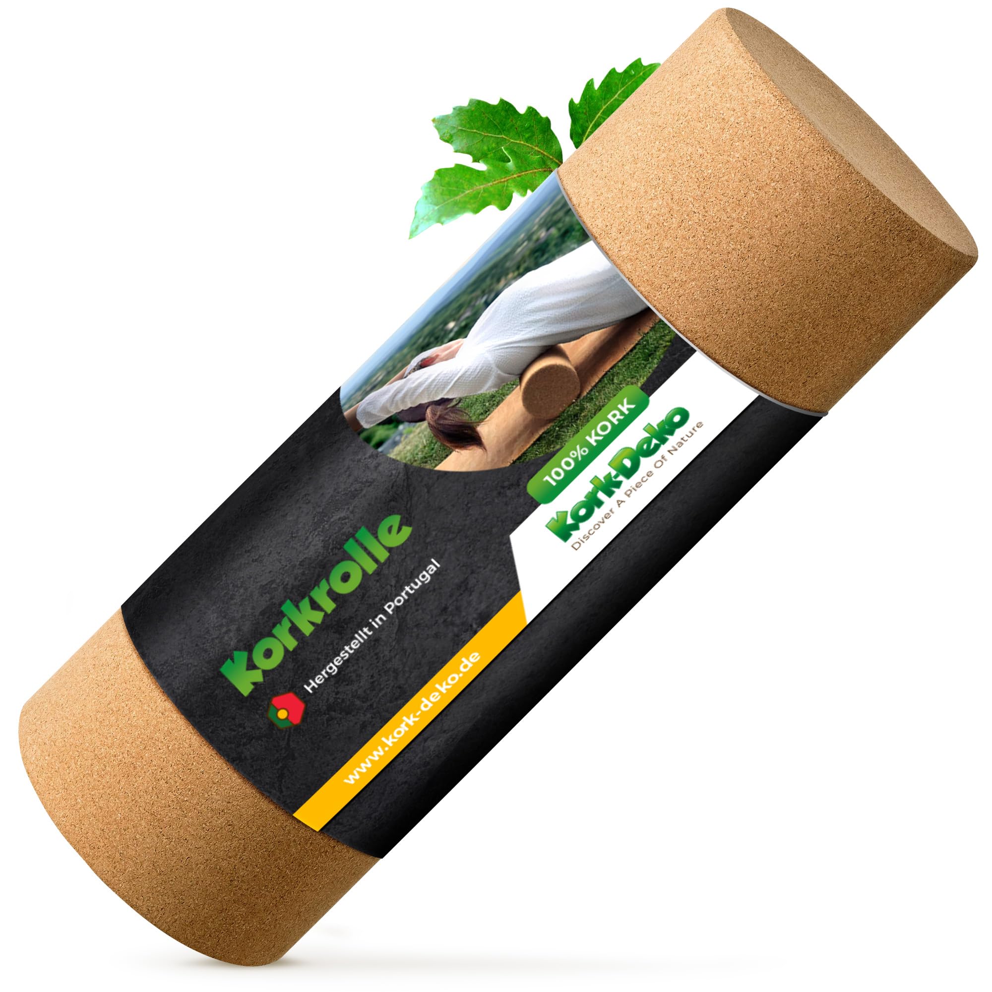 Faszienrolle aus Kork XL – Selbstmassage-Rolle (45 cm x 15 cm)