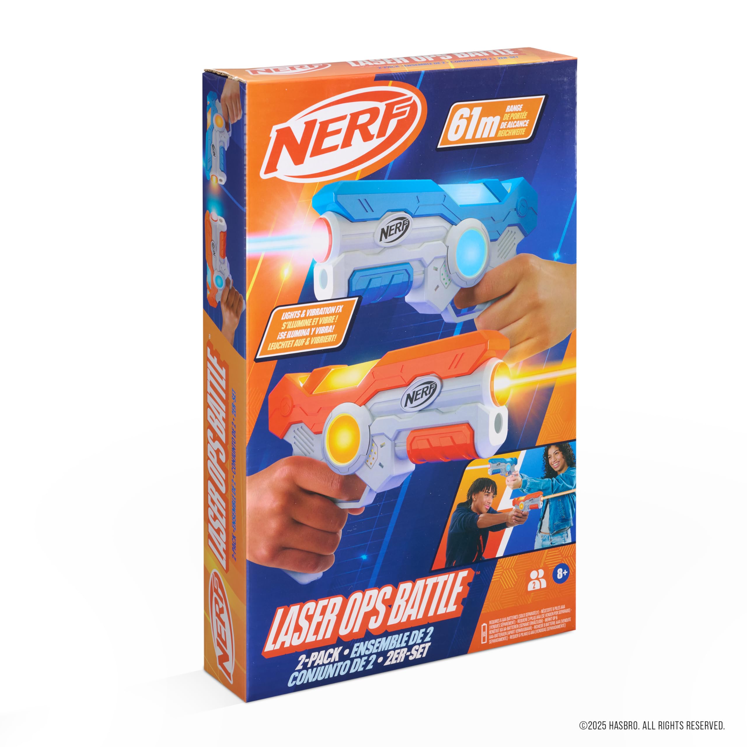 Nerf Laser Ops Battle 2PK - Luci Iz, vibrazione, suono FX e portata di 60 m per Wilder Toys