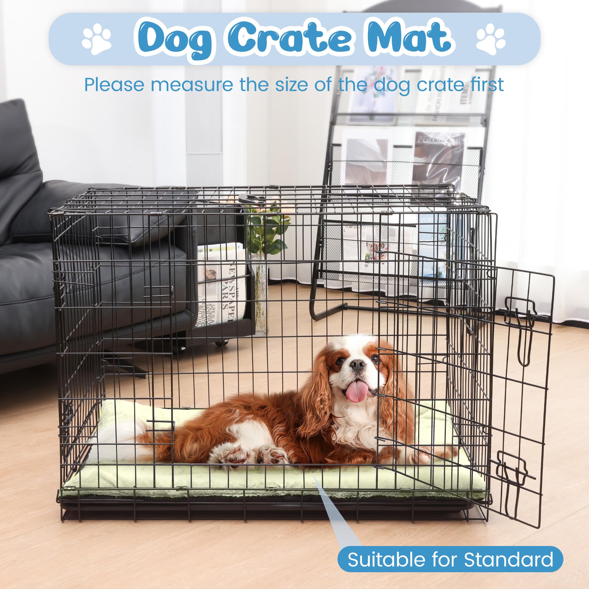 Baodan Hondenbed, middelgrote honden, wasbaar, 90 x 60 cm, hondenkussen, wollig met antislip onderkant, hondenbedden voor middelgrote honden, marineblauw