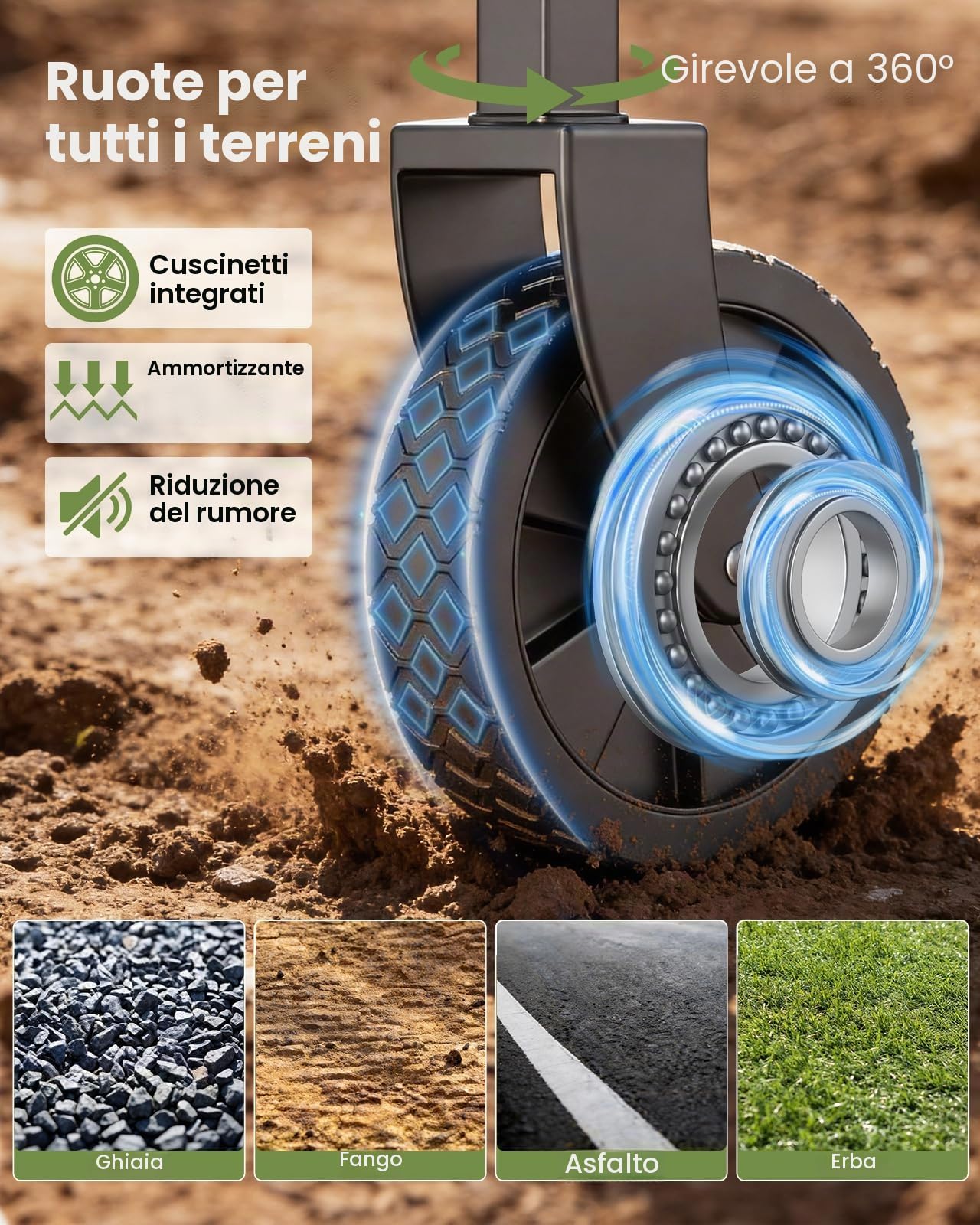 AMADA HOMEFURNISHING Carrello pieghevole, con carico massimo di 163 kg e stoccaggio espandibile, carrello pieghevole da 90L con 2 supporte tazze per all'aperto, alimentari, giardino e campeggio