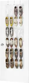 Whitmor Organizador de sapatos para porta-12 pares-24 bolsos grandes, transparente