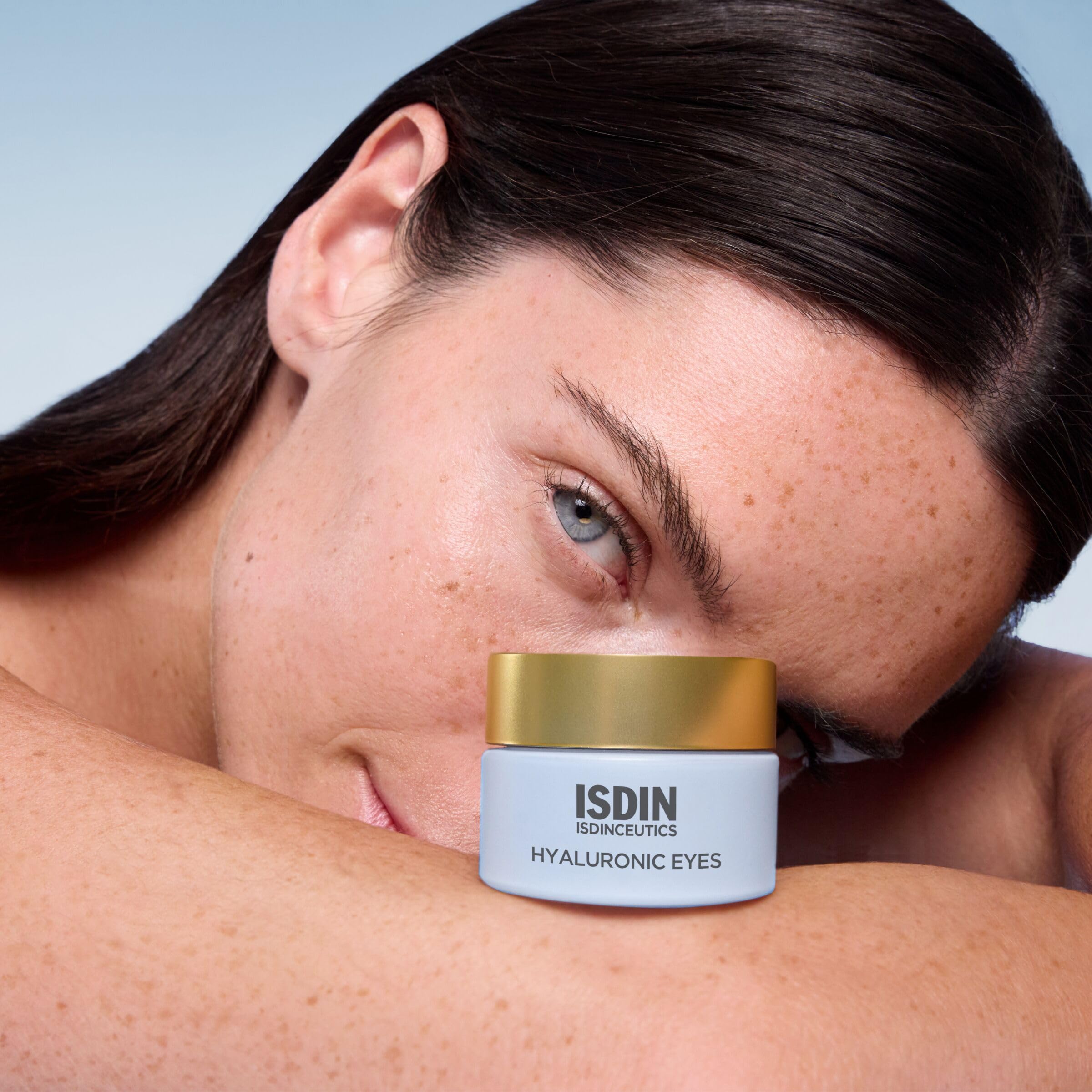 ISDIN Isdinceutics Hyaluronic Eyes, Contorno De Ojos Hidratante Con Ácido Hialurónico, Efecto Refrescante Y Descongestionante, +180% De Hidratación En 2 Horas, Probado Oftalmológico - 15 g