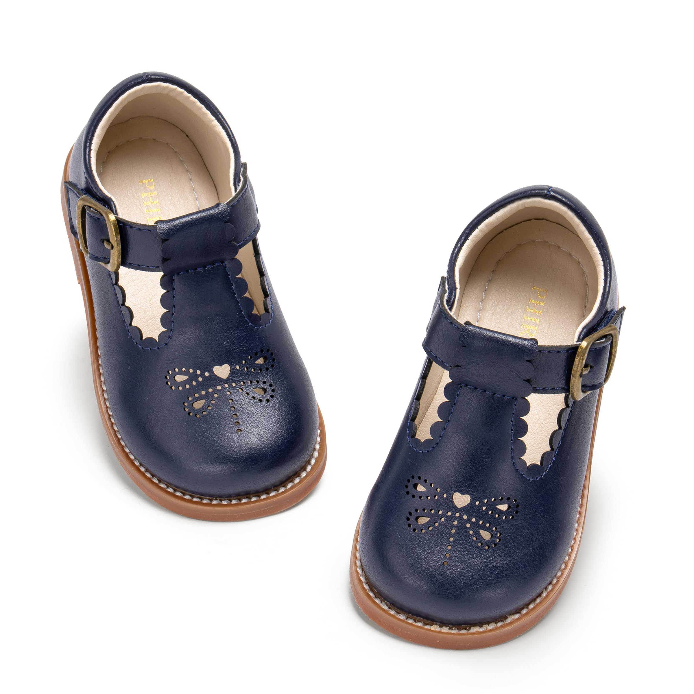 PHIRAMIN Toddler Flower Girl Dress Shoes - Little Girl Mary Janes Flats Wedding