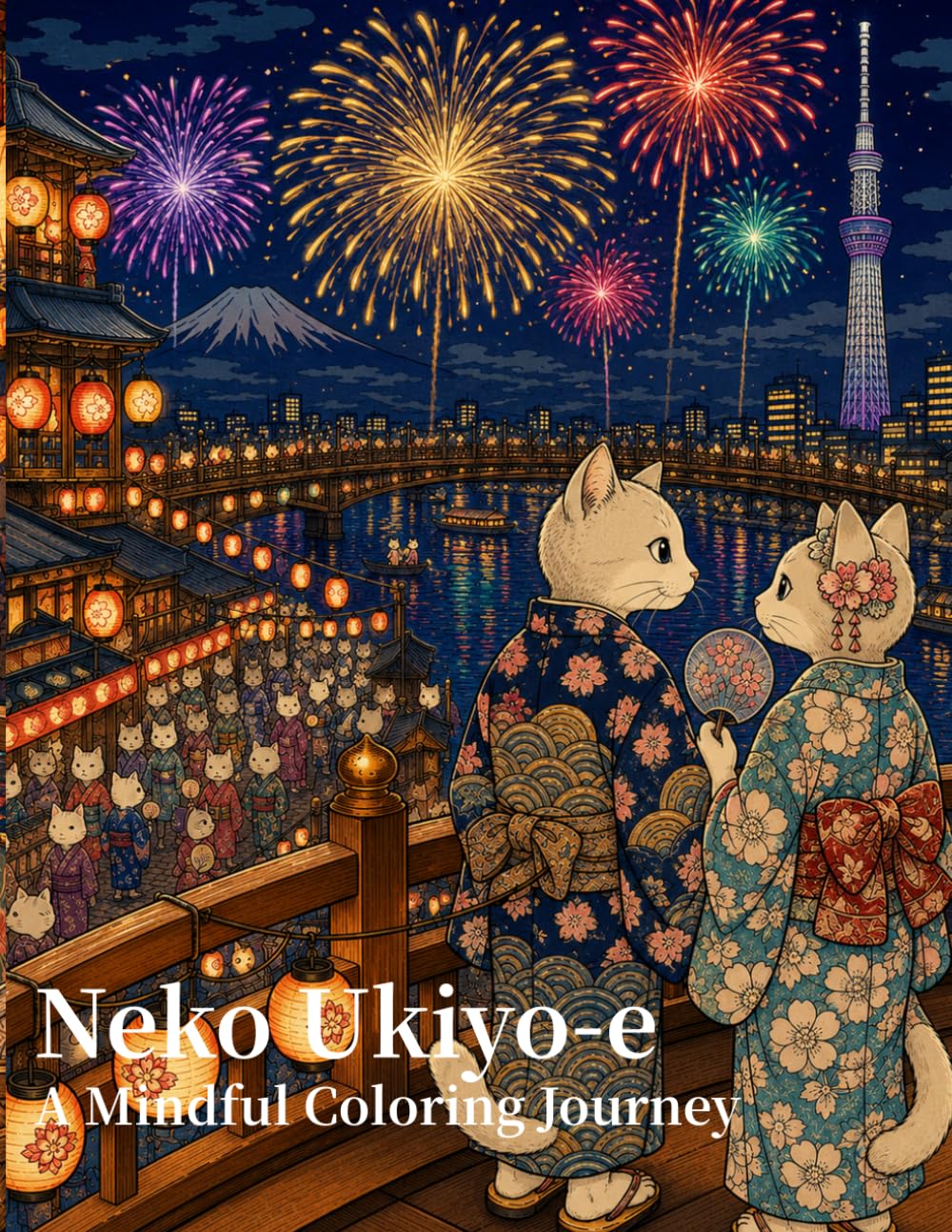 Neko Ukiyo-e: A Mindful Coloring Journey