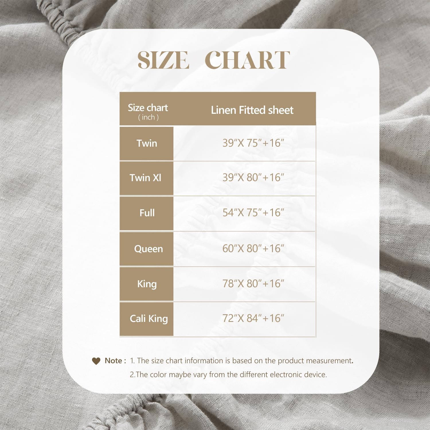 S VICTORY SYMBOL 100% Organic Linen Fitted Sheet Twin XL 39"x80" Only 1 Piece,Stone Washed French Linen Sheet,16inch Deep Pocket Mattress Cover Breathable Durable-Flaxen