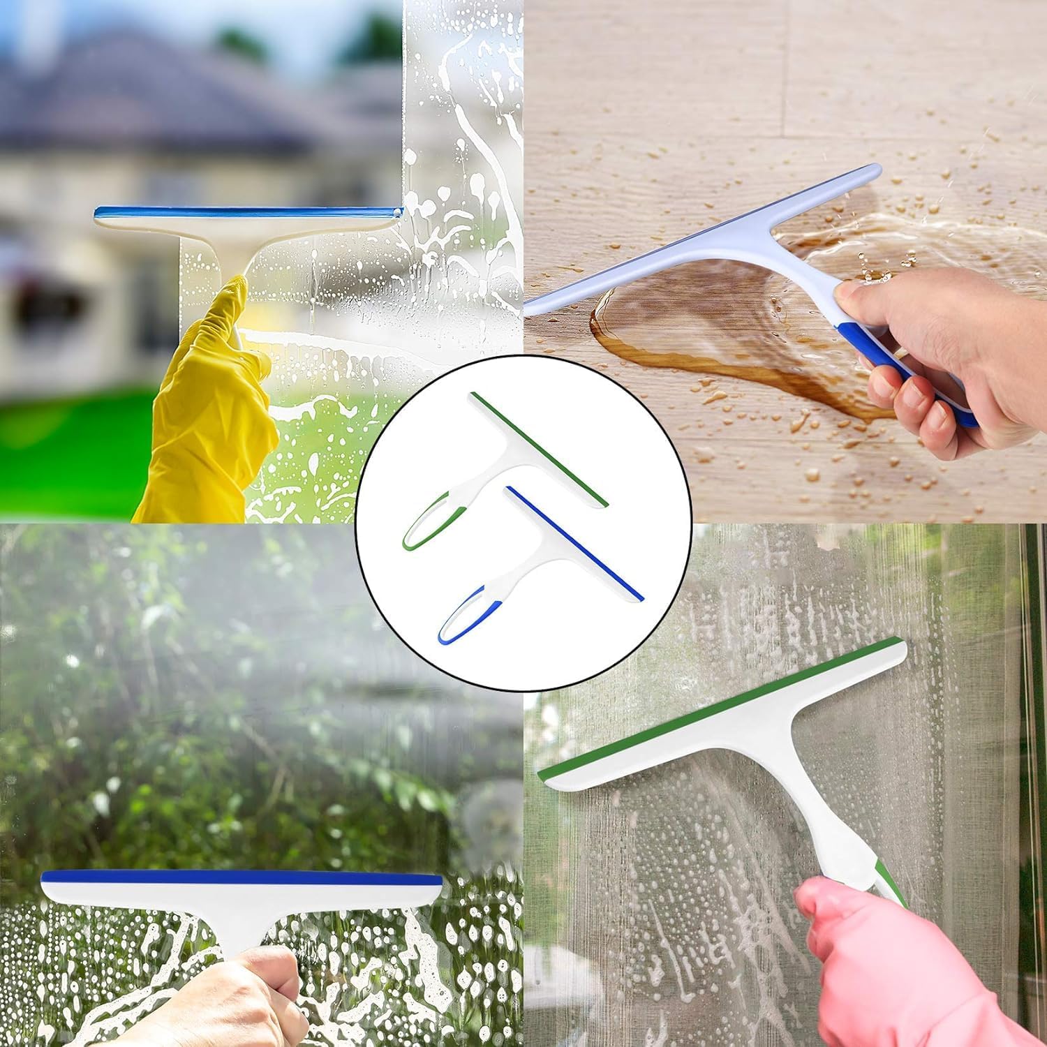 PREZONE Kitchen Platform & Glass Wiper All-Purpose Cleaning Windows Car Windshield Bathroom Mirrors Table Cleaner (Multicolor) 4