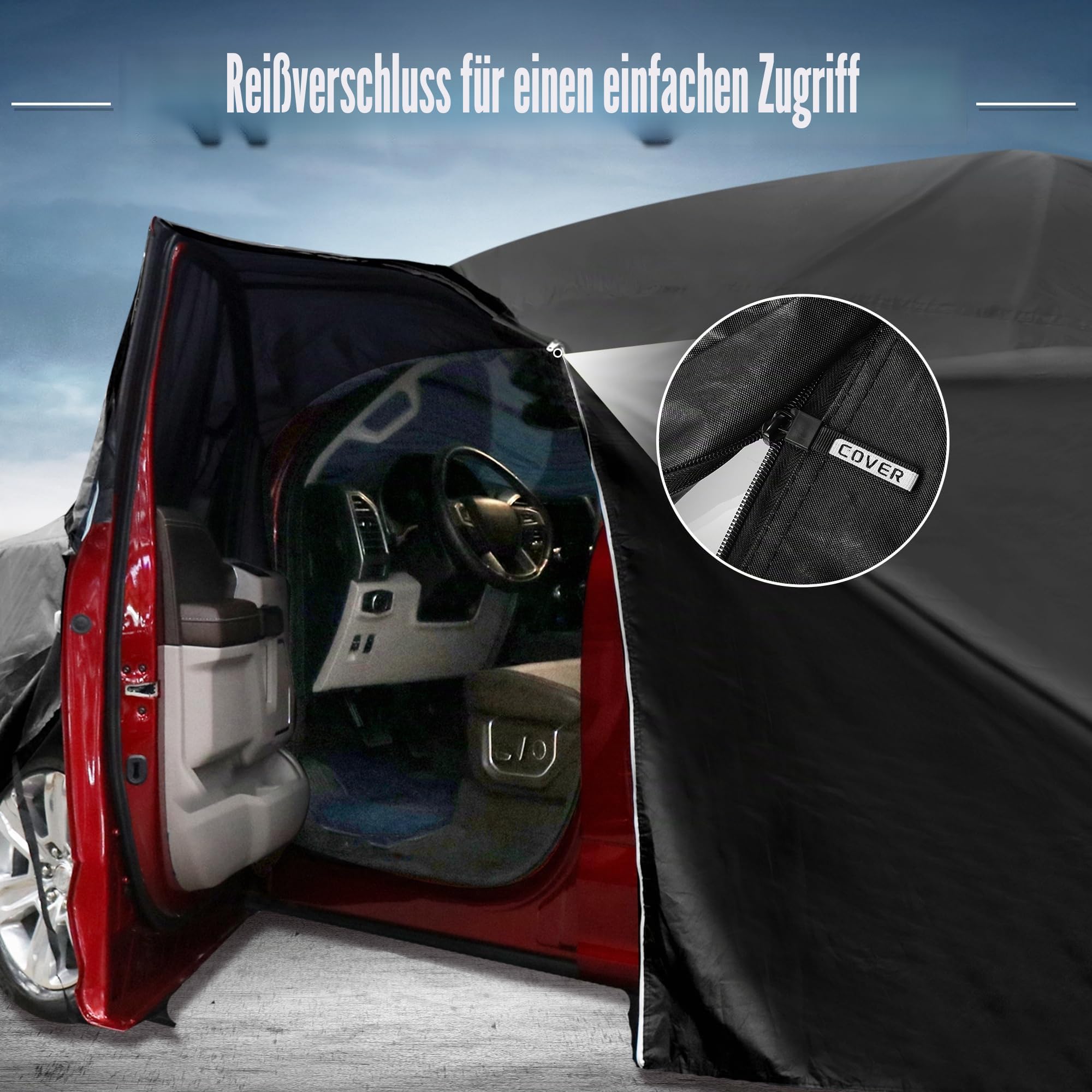 X AUTOHAUX Autoabdeckung für Smart Fortwo 2007-2019 210D-PU Outdoor Vollgarage Allwetter mit Türreißverschluss für Wasserdicht Winddicht Sonne Regen Schnee Schutz