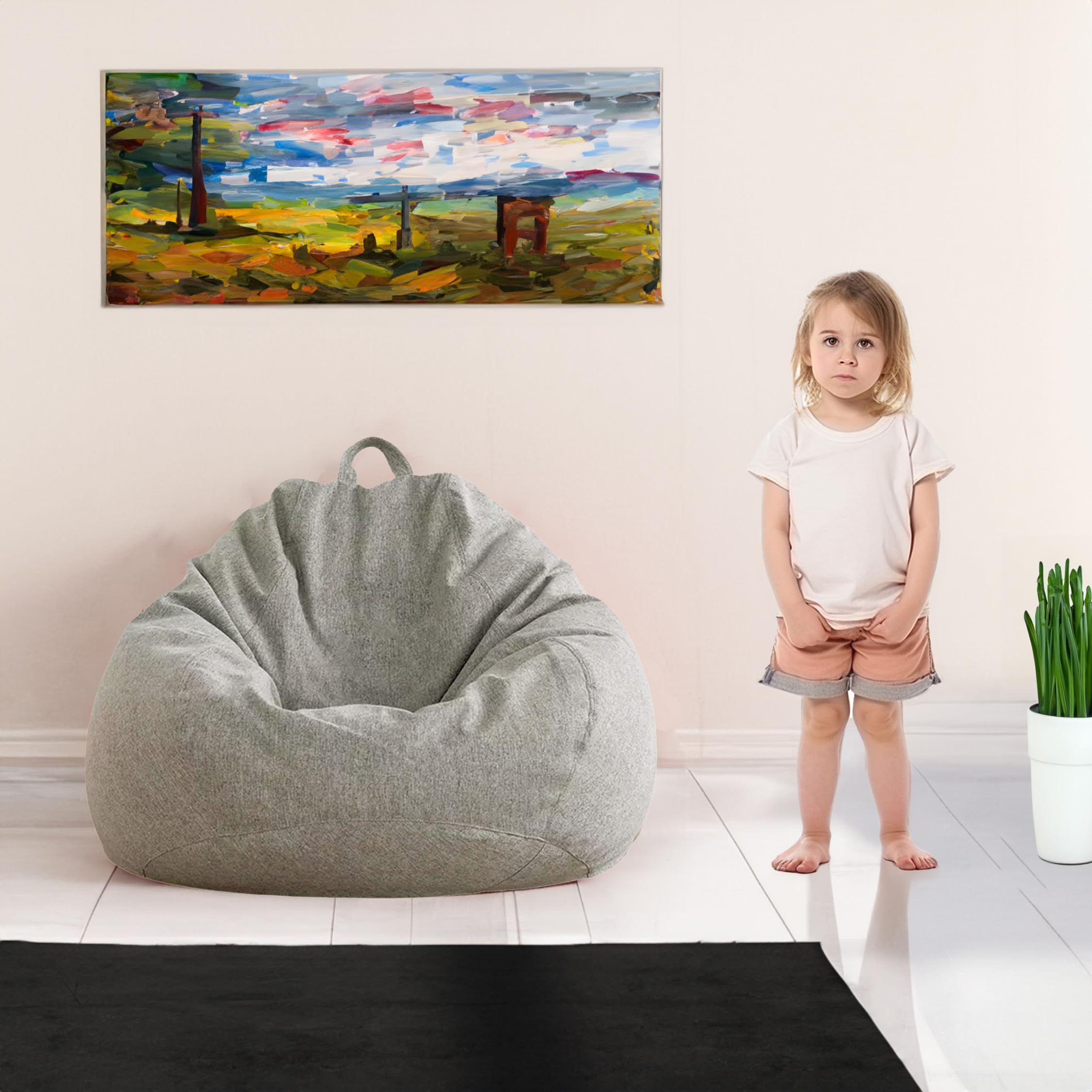 Pufa Eko - Saco de asiento 90 x 110 x 50, gris claro, 250 L